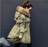 2017 New Women Winter Jacket Coats Thick Parkas High Quality Real Raccoon Fur Collar Hooded Outwear Female 1610262