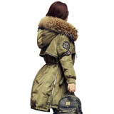2017 New Women Winter Jacket Coats Thick Parkas High Quality Real Raccoon Fur Collar Hooded Outwear Female 1610262