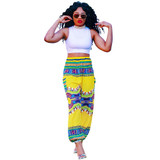 2017 New Women Summer Casual High Waisted Harem Ethnic Boho Pants Wide Leg Loose Long Bloomers Bohemian Style Trousers Plus Size