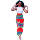 2017 New Women Summer Casual High Waisted Harem Ethnic Boho Pants Wide Leg Loose Long Bloomers Bohemian Style Trousers Plus Size