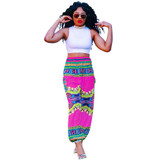 2017 New Women Summer Casual High Waisted Harem Ethnic Boho Pants Wide Leg Loose Long Bloomers Bohemian Style Trousers Plus Size