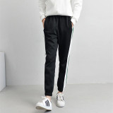 2017 New Women Spring Sweatpants Plus Size Casual Harem Pants White Striped Side Loose Trousers Long Sweat Pants