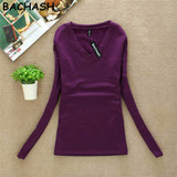 BACHASH New 2018 Fashion Export Brand Women Cashmere Sweater Solid Long Sleeve Slim Women Knitted Wool Sweater Pullovers Spring