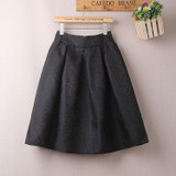 BACHASH New Faldas 2017 Summer Style Vintage Skirt High Waist Work Wear Midi Skirts Womens Fashion Red Black Jupe Femme Saias
