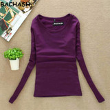 BACHASH 100% High Quality Sweaters O Neck Long Sleeved Pullover Women Sweater Basic Shirt Top Sweater Knitted Solid Black White