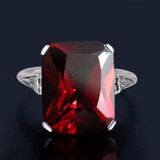 Beautiful Square Shape Vintage Red Garnet Gemstone Ring