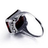 Beautiful Square Shape Vintage Red Garnet Gemstone Ring
