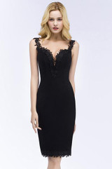 Babyonline Sexy Sweetheart Black Cocktail Dresses 2018 Knee Length Little Black Dress Party Dresses Sleeveless robe cocktail