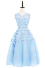 Babyonline Dust Pink Tea-Length Lace Applique Cocktail Dresses 2017 Sleeveless Party Dresses Sexy Sheer Back robe de cocktail