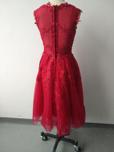 Babyonline Dust Pink Tea-Length Lace Applique Cocktail Dresses 2017 Sleeveless Party Dresses Sexy Sheer Back robe de cocktail