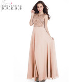 Babyonline 6 Colors Heavy Beaded Sleeveless Burgundy Prom Dresses Long 2017 Chiffon Evening Dress Party Gown Robe de soiree