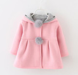 Baby Wear Girl Coats Cute Rabbit Ear Hooded Baby Girls Coat New Autumn Tops Kids Warm Jacket Outerwear &amp; Coat Children Clothing