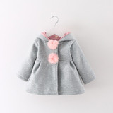 Baby Wear Girl Coats Cute Rabbit Ear Hooded Baby Girls Coat New Autumn Tops Kids Warm Jacket Outerwear &amp; Coat Children Clothing