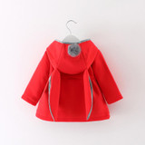 Baby Wear Girl Coats Cute Rabbit Ear Hooded Baby Girls Coat New Autumn Tops Kids Warm Jacket Outerwear &amp; Coat Children Clothing