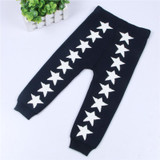Baby Warm Knitted Pants Baby Boys Cotton Trousers Baby Girls Winter Stars Pants Children Casual Trousers
