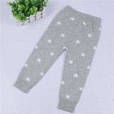 Baby Warm Knitted Pants Baby Boys Cotton Trousers Baby Girls Winter Stars Pants Children Casual Trousers