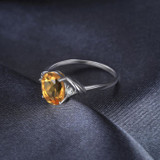 Oval Cut Natural Yellow Citrine 1.8 carat Gemstone Ring for Women
