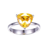 Triangle Shaped 5.95 Carat Natural Citrine Gemstone Ring
