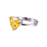 Triangle Shaped 5.95 Carat Natural Citrine Gemstone Ring