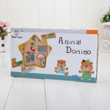 Baby Toys 15Pcs Wooden Animal dominoes Solitaire Dominoes Wooden Educational Blocks Baby Early Learning Toys