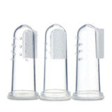 Baby Toothbrush With Case Dust Shield Infant Soft Silicone Finger Teeth Rubber Clean Massager Training Brush Set with Box