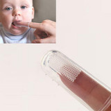 Baby Toothbrush With Case Dust Shield Infant Soft Silicone Finger Teeth Rubber Clean Massager Training Brush Set with Box