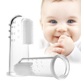 Baby Toothbrush With Case Dust Shield Infant Soft Silicone Finger Teeth Rubber Clean Massager Training Brush Set with Box