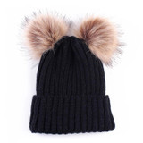 Baby Toddler Kids Boys Girls Knitted Fur Ball Caps 2017 Winter Autumn Cute Hats Crochet Warm Hat Cap