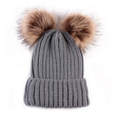Baby Toddler Kids Boys Girls Knitted Fur Ball Caps 2017 Winter Autumn Cute Hats Crochet Warm Hat Cap