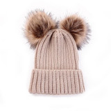 Baby Toddler Kids Boys Girls Knitted Fur Ball Caps 2017 Winter Autumn Cute Hats Crochet Warm Hat Cap