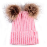 Baby Toddler Kids Boys Girls Knitted Fur Ball Caps 2017 Winter Autumn Cute Hats Crochet Warm Hat Cap