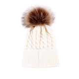 Baby Toddler Kids Boys Girls Knitted Fur Ball Caps 2017 Winter Autumn Cute Hats Crochet Warm Hat Cap