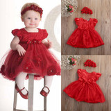 Baby Toddler Girl Dress Flower Princess Wedding Party Pageant Tulle TUTU Dresses Infant Kids Children Girls Clothing