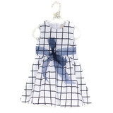 Baby Toddler Girl Kids Cotton Outfit Clothes Top Bow-knot Plaids Dress CL20