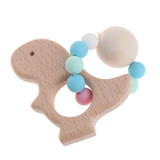 Baby Teether Baby Nursing Bracelets Wooden Teether Silicone Chew Beads Teething Wood Rattles Toys