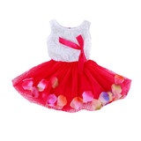 Baby Summer Girls Sweet Bow Gown Dress Baby Aestheticism Fairy Tale Petals Colorful Dress Chiffon Princess Newborn Baby Dresses