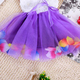 Baby Summer Girls Sweet Bow Gown Dress Baby Aestheticism Fairy Tale Petals Colorful Dress Chiffon Princess Newborn Baby Dresses