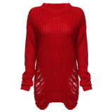 AZULINA Sexy Ripped Knitted Sweater Dress Women Winter 2016 Warm Party Club Dresses Bodycon Mini Short Jumper Dress vestidos