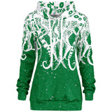 AZULINA Pullover Hoodie Women Casual 3D Octopus Kangaroo Pocket Hoodies New Fashions Winter Spring Women Tops Hooded Sweatshirt