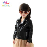 Belababy Spring Autumn Kids Jacket PU Leather Girls Jackets Clothes Children Outwear For Baby Girls Boys Clothing Coats Costume