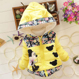 Belababy Baby Girls Jackets 2017 Children Autumn Thick Warm Coat Kids Cartoon Outerwear Warm Hooded Jackets For Girls