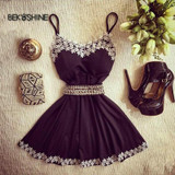 Bekoshine 2017 Newest Vestidos Women Summer Dress Vestido de festa Fashion Casual O-Neck Sleeveless Sexy Lace Dress