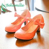 Bekanille Girls Leather Shoes Autumn Bowtie Sandals 2018 New Children Shoes High Heels Princess Sweet Sandals For Girls K3146