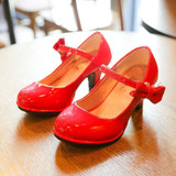 Bekanille Girls Leather Shoes Autumn Bowtie Sandals 2018 New Children Shoes High Heels Princess Sweet Sandals For Girls K3146