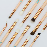 BEILI 12pcs Rose Golden 100% Natural Goat Pony Synthetic Hair Eye shadow Eyeliner Concealer Makeup Brush Set