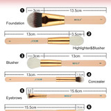 BEILI Pink 12 pieces Goat Hair Essential Premium Foundation Eye shadow Blush Powder Highlighter Concealer Makeup Brushes Set
