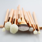 BEILI Pink 12 pieces Goat Hair Essential Premium Foundation Eye shadow Blush Powder Highlighter Concealer Makeup Brushes Set
