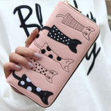 Beibaobao New Women Wallets fashion style Dollar price Leather Wallet carton cat Day Clutch Purse card holder long female purse