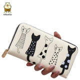 Beibaobao New Women Wallets fashion style Dollar price Leather Wallet carton cat Day Clutch Purse card holder long female purse