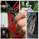 Behokic Multitool Knife Folding Pocket Tool with Plier Screwdriver Bottle Opener Carabiner Keychain Travel Survival